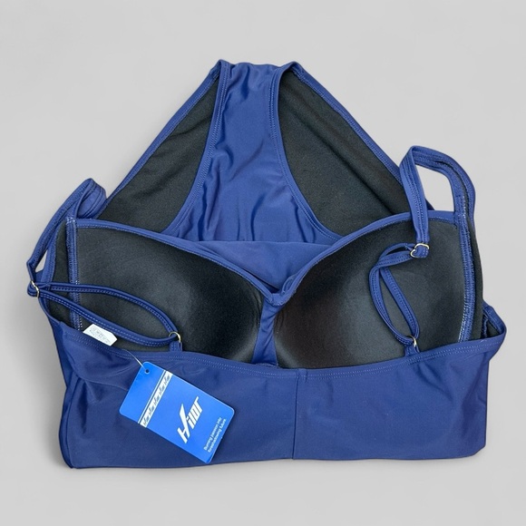 Hilor One Piece Swimsuits Front Twist Swimwear Shirred Tummy Control 14 NWT - Picture 3 of 10